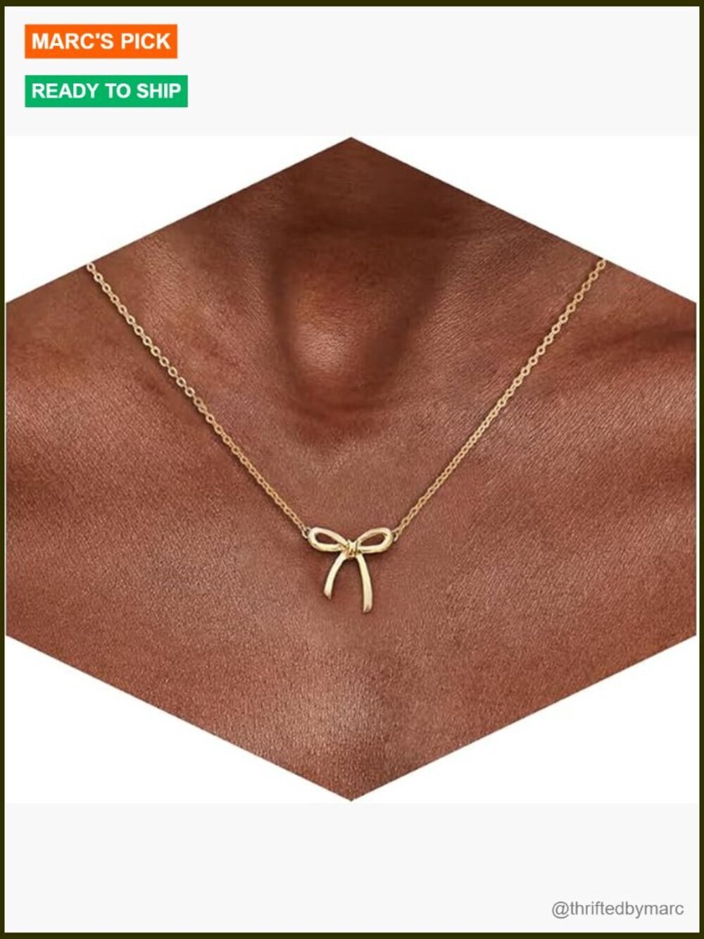 Dainty Bow Choker 14K Gold Plated Adjustable Lobster Clasp Necklace Gift